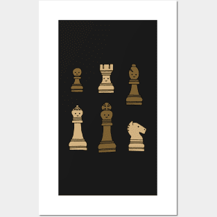 Chess Pieces - Cute Kawaii Cartoon Posters and Art